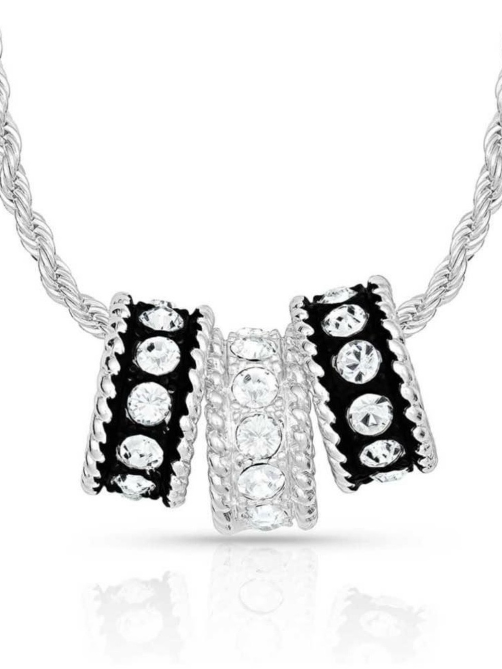 Montana Silversmiths Silver & Black Crystal Spinner Necklace
